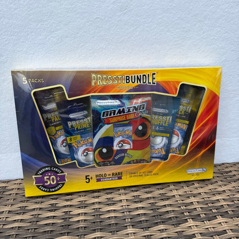 Pokémon Presstine PresstiBundle Gaming 5 Packs 50+ Cards Sealed Box